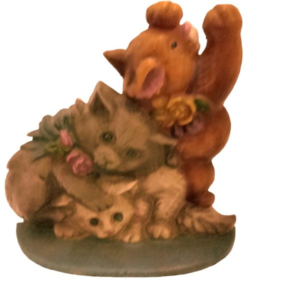Cast Iron Doorstop 3 Kittens Cat Decor Bookend Vintage - Picture 9 of 9